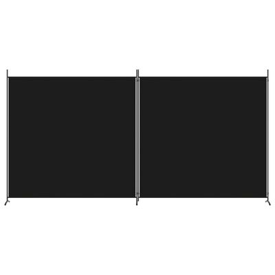 vidaXL 2-paneelinen Tilanjakaja musta 348x180 cm kangas