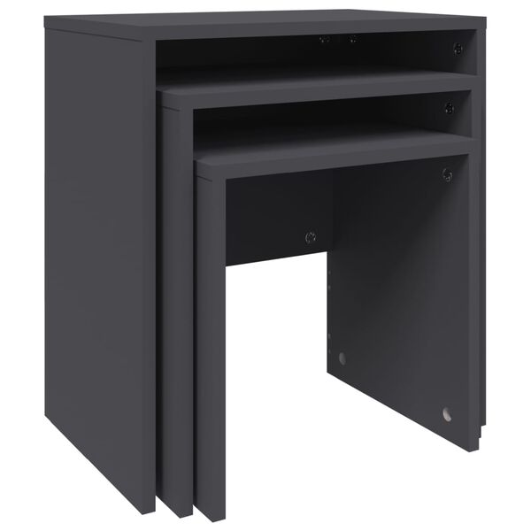 vidaXL Sarjasohvapöydät 3 kpl harmaa lastulevy