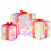 vidaXL Lahjakotelo 3 kpl 60 LEDi&auml; Moniv&auml;rinen 20 x 20 x 20 cm Akryyli