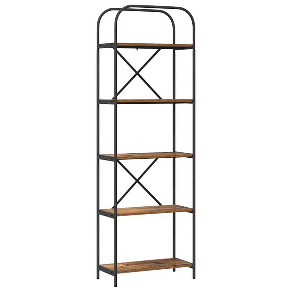 vidaXL Kirjahylly Vanha puu 60 x 30 x 183 cm Tekninen puu