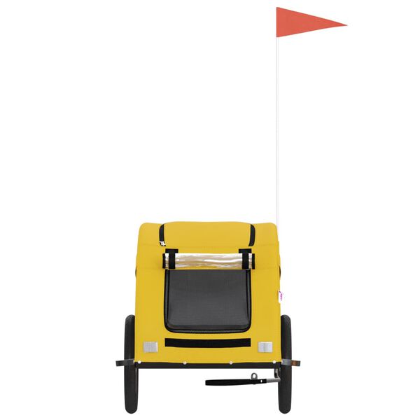 vidaXL Lemmikinkuljetuskärry polkupyörään keltainen kangas ja rauta