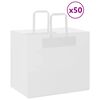 vidaXL Paperikassit 50 kpl kahvoilla valkoinen 32x22x28 cm