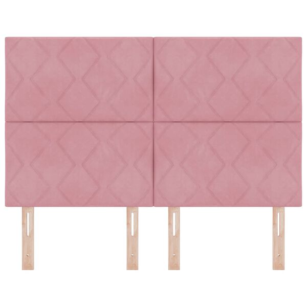 vidaXL Päätylevy päätyllä Pinkki 160 cm Sametti