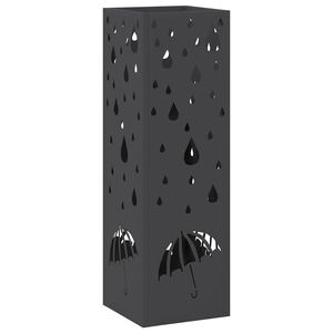 vidaXL Sateenvarjoteline Musta 15,5 x 15,5 x 49 cm Ter&auml;s