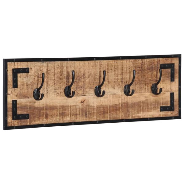 vidaXL Vaatenaulakot 2 kpl 80x8x25 cm t&auml;ysi karkea mangopuu