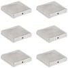 vidaXL Pyramidin muotoinen aitatolpan k&auml;rki 6 kpl metalli 101x101 mm