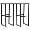 vidaXL Baarijakkarat 2 kpl musta 38x38x80 cm jauhemaalattu ter&auml;s