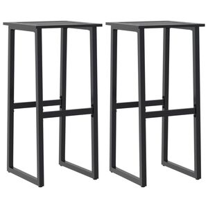 vidaXL Baarijakkarat 2 kpl musta 38x38x80 cm jauhemaalattu ter&auml;s