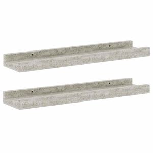 vidaXL Sein&auml;hyllyt 2 kpl betoninharmaa 40x9x3 cm
