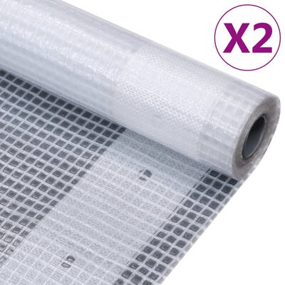 vidaXL Leno suojapeite 2 kpl 260 g/m² 4x10 m valkoinen