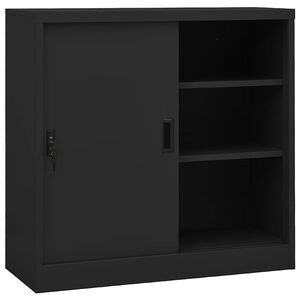 vidaXL Toimistokaappi liukuovella antrasiitti 90x40x90 cm ter&auml;s
