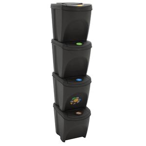 vidaXL Pinottavat roskalaatikot 4 kpl harmaa 100 l polypropeeni