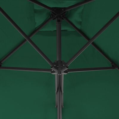 vidaXL Aurinkovarjo terästanko 250x250 cm vihreä