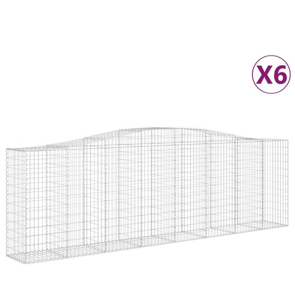 vidaXL Kaarevat kivikorit 6 kpl 400x50x120/140 cm galvanoitu rauta