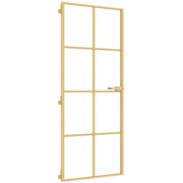 vidaXL Sis&auml;ovi ohut kultainen 83x201,5 cm karkaistu lasi ja alumiini