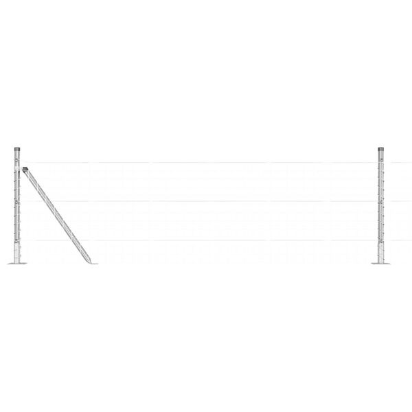 vidaXL Aidan pylväät 7 pcs Hopea Ø32mm 50 cm Galvanoitu teräs