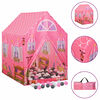 vidaXL Lasten leikkiteltta 250 pallolla pinkki 69x94x104 cm