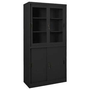 vidaXL Toimistokaappi liukuovella antrasiitti 90x40x180 cm ter&auml;s