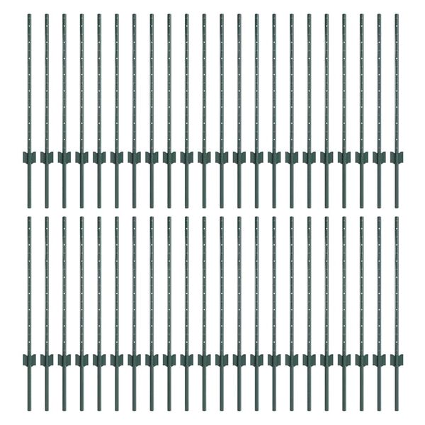 vidaXL Aidan pylväät 44 pcs Vihreä 120 cm Teräs