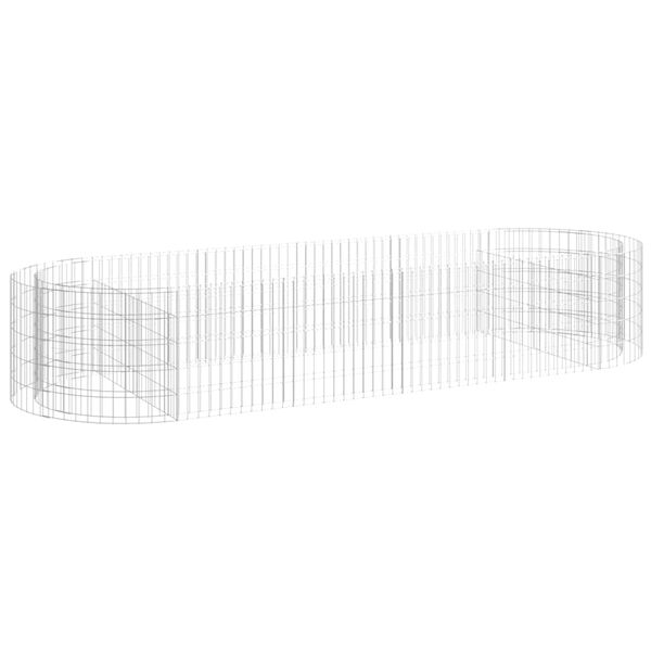 vidaXL Korotettu kivikori/kukkalaatikko galvanoitu rauta 300x100x50 cm