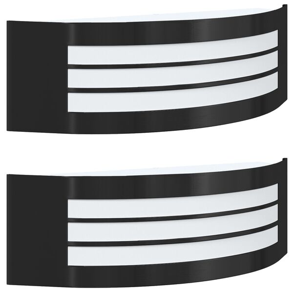 vidaXL Ulkoisen seinävalon 2 pcs Musta 32 x 10 x 10 cm