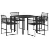 vidaXL Piharuokailu setti 5 pcs Musta polyrottinki