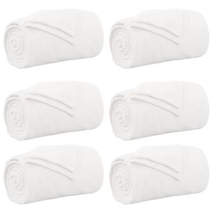 vidaXL Heittop&auml;&auml;llys 6 kpl valkoinen 240 x 270 cm 10.11 kg Fleese