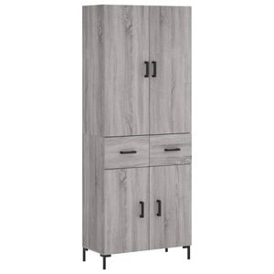 vidaXL Kaappi harmaa Sonoma 69,5x34x180 cm tekninen puu