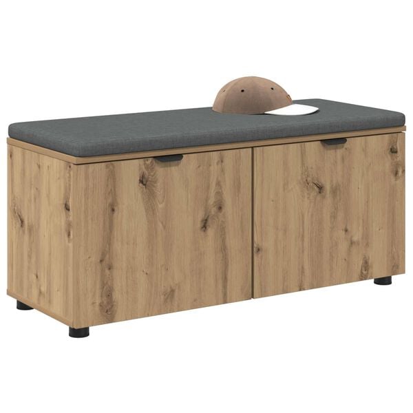 vidaXL Halli penkki tyynyll&auml; ovella Artisan tammi 100 x 38 x 46 cm