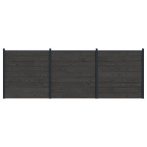 vidaXL Aidat Setti 3 pcs 526 x 186 cm WPC ja alumiini Musta