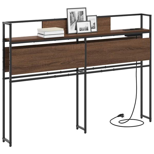 vidaXL S&auml;ilytysp&auml;&auml;ty hyllyll&auml; Ruskea tammi 135 cm Tekninen puu