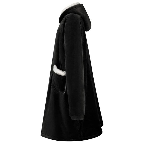 vidaXL Viltti-huppari Musta 95 x 85 cm Fleece ja flanelli