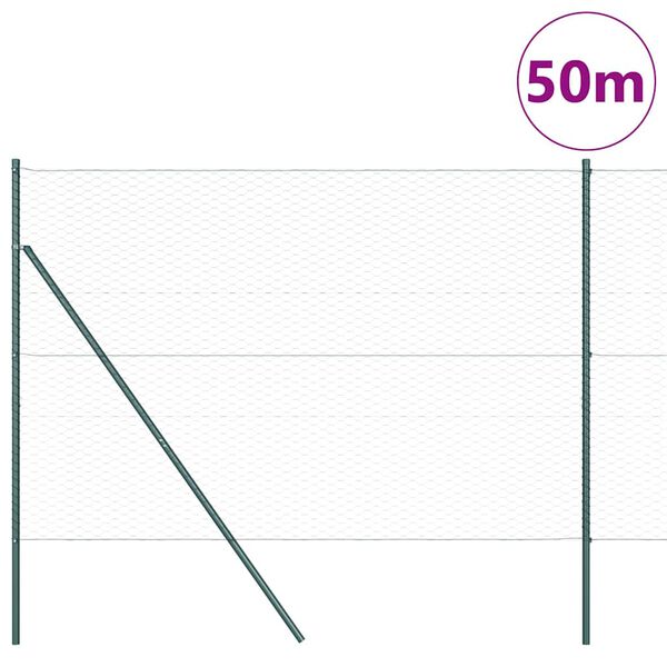 vidaXL Aitalatu Vihre&auml; 50 x 1,5 m (36 mm verkko) Ter&auml;st&auml; ja PVC:t&auml;