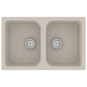 vidaXL Keitti&ouml;allas Kvartsi ja hartsi 76 x 48 x 30 cm Beige