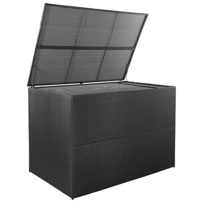 vidaXL Ulkosäilytyslaatikko musta 150x100x100 cm polyrottinki