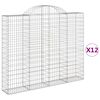 vidaXL Kaarevat kivikorit 12 kpl 200x30x160/180 cm galvanoitu rauta