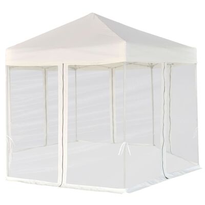 vidaXL Pop-up teltta 6 sivuseinällä kuusikulmainen 3,6x3,1 m kerma