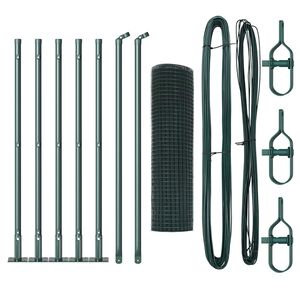 vidaXL Hitsattu metalliverkkoaita betoni-juurella 10 x 0,4 m Vihre&auml;