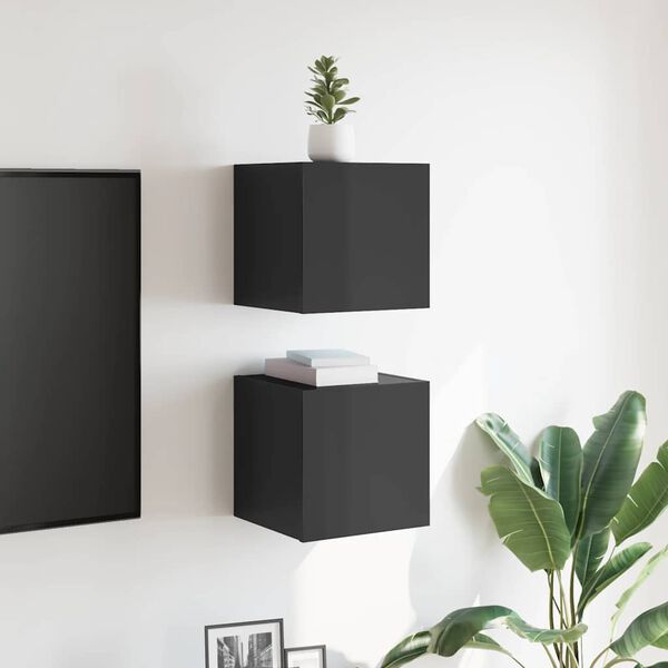 vidaXL Sein&auml;kiinnitett&auml;v&auml;t TV-tasot 2kpl kork.kiilto harm 30,5x30x30cm