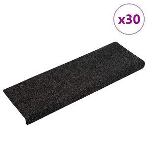 vidaXL Porrasmatot itseliimautuvat 30 kpl 65x21x4 cm musta suorakaiteen muotoinen reuna