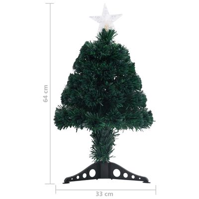 vidaXL Esivalaistu joulukuusi jalustalla 64 cm kuituoptiikka