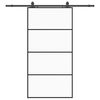 vidaXL Liukuovi rautaosilla musta 102,5x205 cm ESG-lasi
