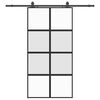 vidaXL liukuovi laitteistosarjalla musta 102,5x205 cm karkaistu lasi