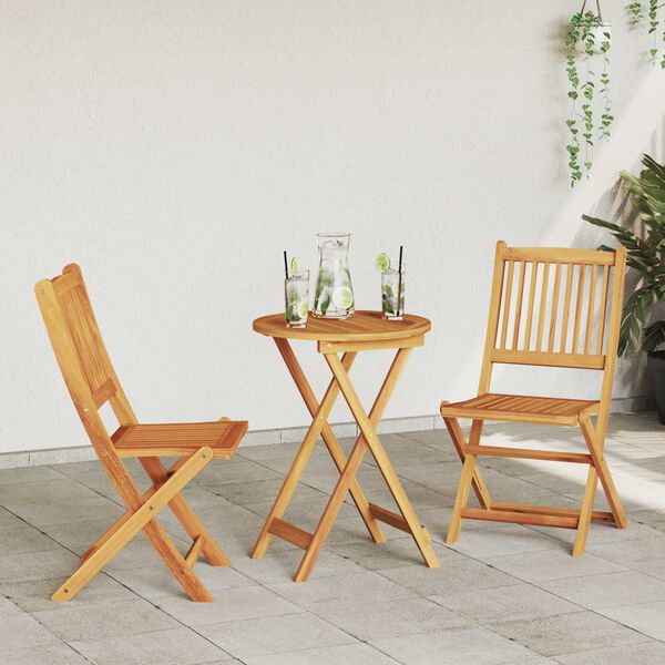 vidaXL Puutarhan Bistro Set 3 pcs Ruskea täysi akaasiapuu