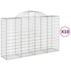 vidaXL Kaarevat kivikorit 10 kpl 200x50x120/140 cm galvanoitu rauta