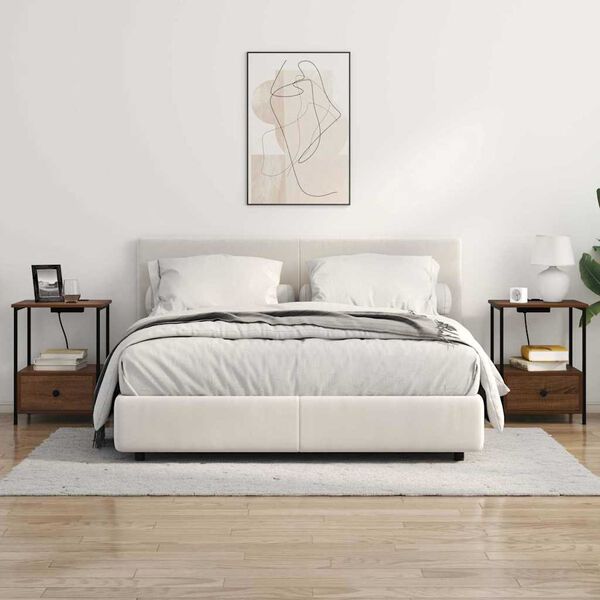 vidaXL Y&ouml;p&ouml;yt&auml;kaappi Ruskea tammi 42 x 41 x 56 cm Tekninen puu