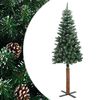 vidaXL Kapea joulukuusi aidolla puulla ja lumella vihre&auml; 150 cm
