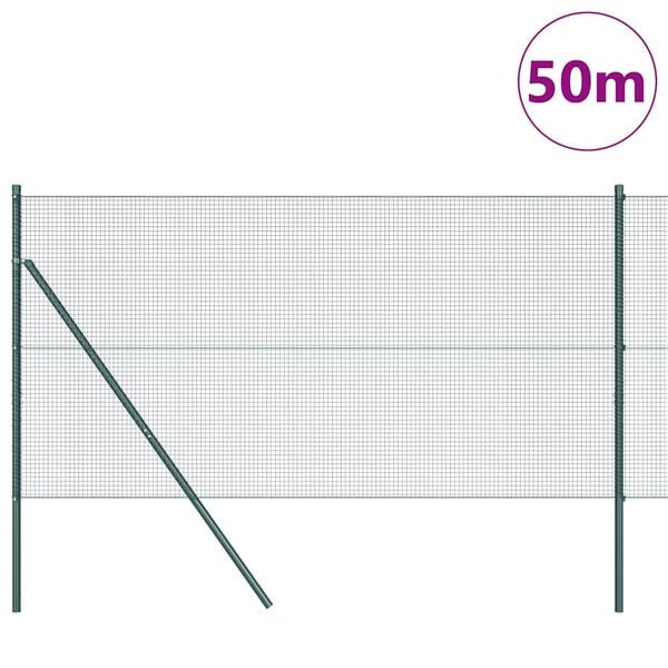vidaXL Aitalatu Vihre&auml; 50 x 1 m (16 x 16 mm verkko) Ter&auml;s ja PVC