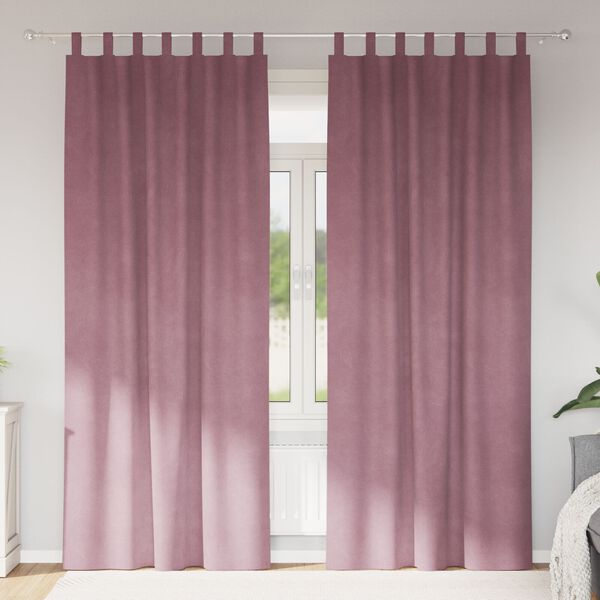 vidaXL Pimennysverhot 2 pcs Tumma vaaleanpunainen 140 x 260 cm Sametti