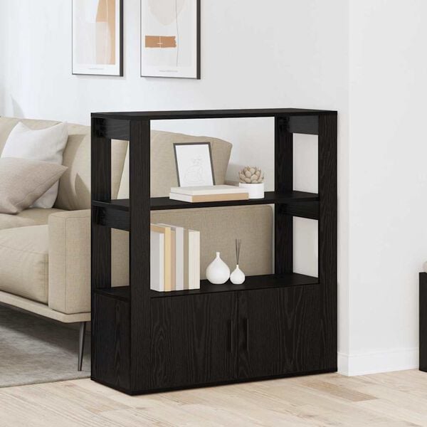 vidaXL Sivup&ouml;yt&auml; Musta tammi 30 x 80 x 90 cm Tekninen puu